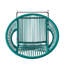 Bleu sarcelle, cadre, siège ergonomique profilé et élégant style tissé, idéal pour la cuisine de balcon