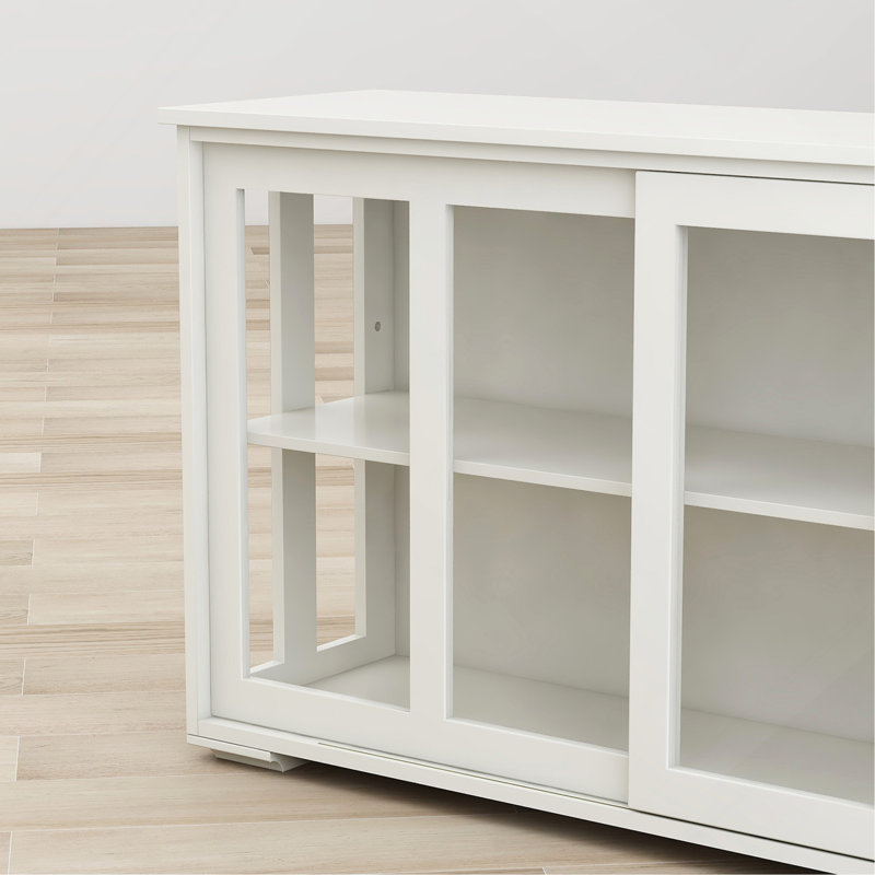 Armoire de rangement pour cuisine avec porte en verre, Blanc