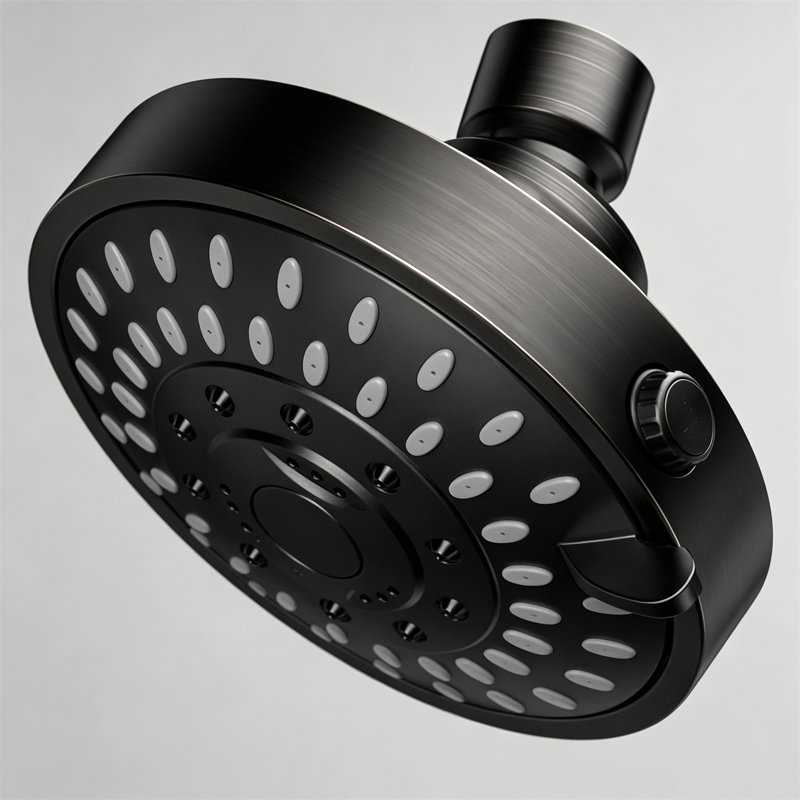 Pommeau de douche haute pression – Pommeau de douche fixe à 5 jets, débit élevé recommandé (10 cm), Doré