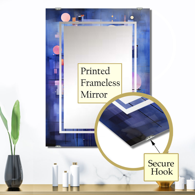 Dorthe - Miroir mural géométrique abstrait MIR137499, 32 po x 24 po