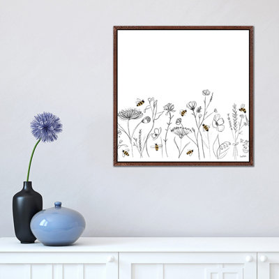 Bees And Botanicals Pattern IX by Leah York - Painting on Canvas
