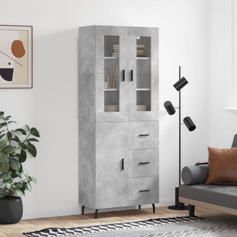 Bukovec 69.5cm Sideboard, Concrete Grey