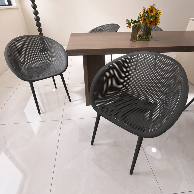 Ensemble de 2 chaises de patio, chaises longues modernes avec cadre en polypropylène respirant, Gris chaleureux
