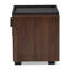 Table de chevet 1 tiroir Ashling en bois bicolore gris et noyer, H 17,8 po x l 18,9 po x P 15,7 po