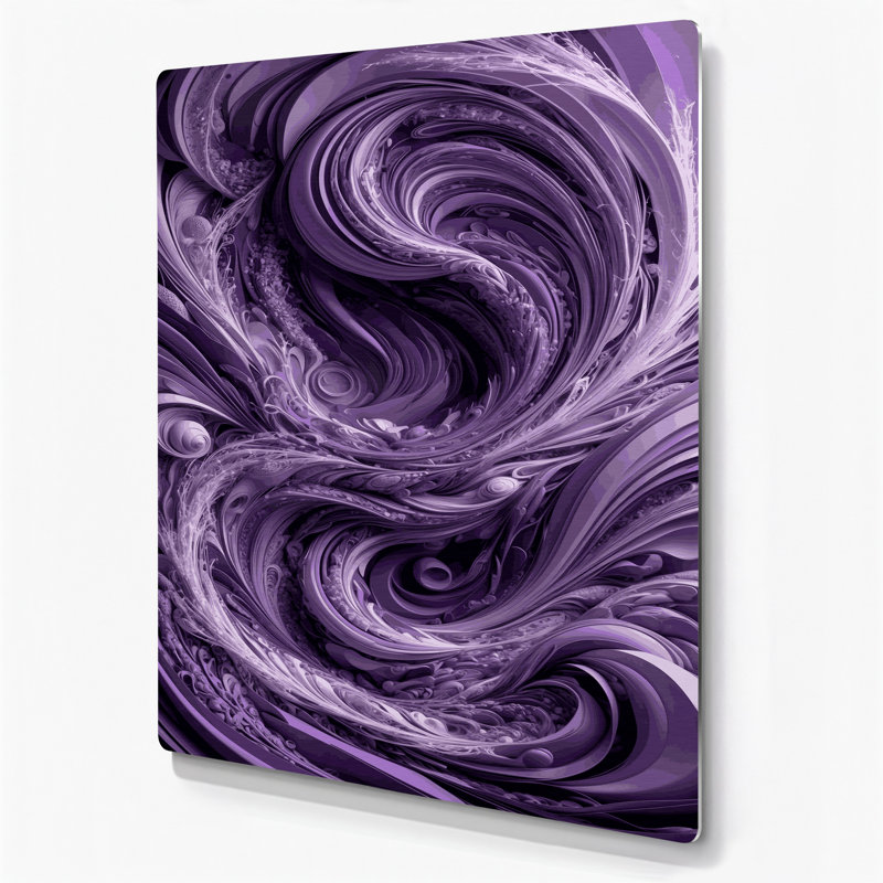Abstraction numérique 61, art mural en métal mauve, H 14 po x l 11 po