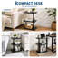 Table de bout pivotante en forme de C avec rangement, hauteur réglable pour canapé | Table de bout pivotante en forme de C avec rangement Garvee, réglable en hauteur pour canapé-2016275131