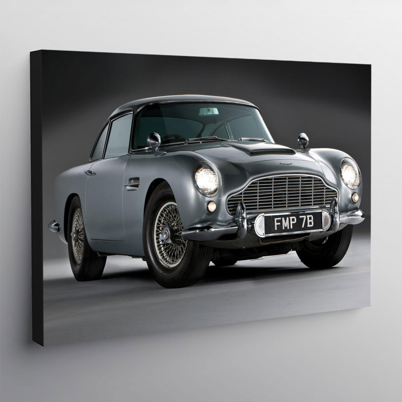 Aston Martin DB5 James Bond 007 Car - Wrapped Canvas Print, 84cm H x 120cm W x 4cm D