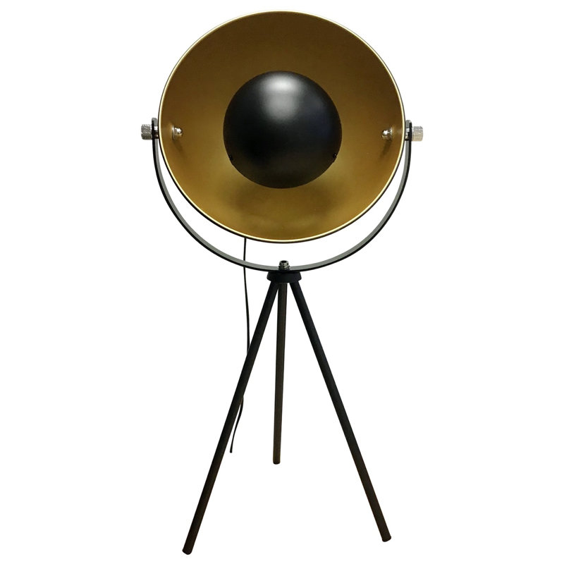 Mallen Metal Tripod Lamp, Black/Gold