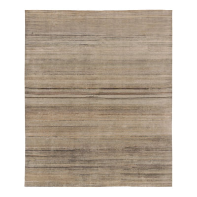 Flatweave Silk and Wool Geometric Area Rug