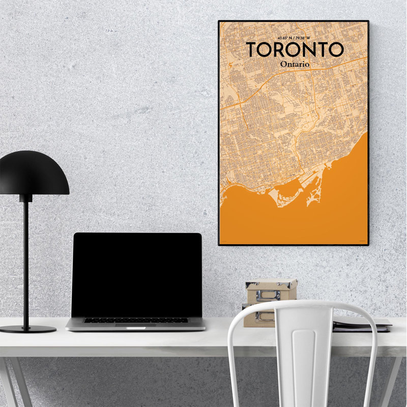 «Toronto City Map», impression rétro, H 36 po x l 24 po