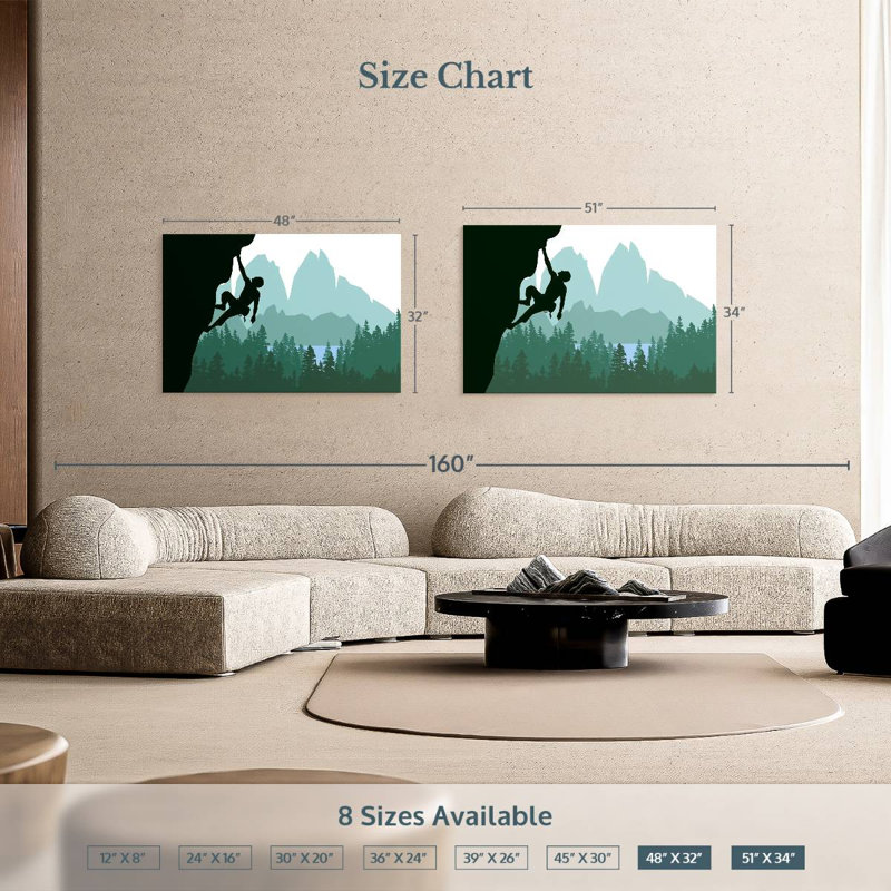 Sireci Rock Climber Silhouette, 32" H x 48" W
