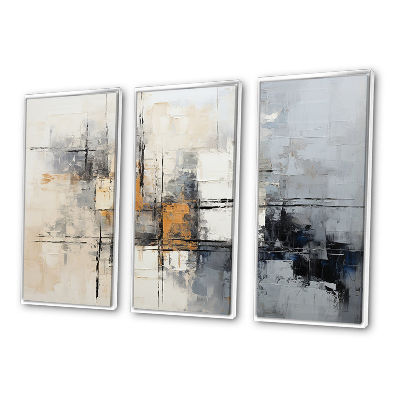 Simple Winter Landscape III - Winter Landscape, ensemble d'art sur toile, Cadre flottant blanc, H 32 po x l 48 po x P 1 po