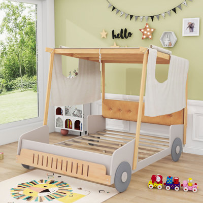 Jenayah Upholstered Wooden Car Shaped Bed