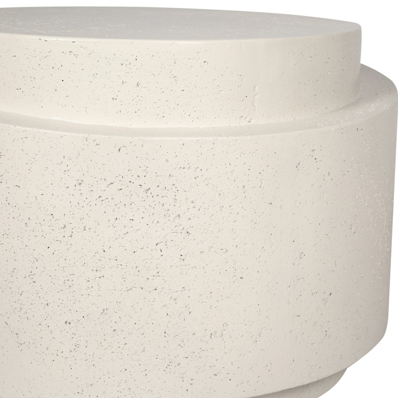 Cosmo Outdoor Round Side Table, White
