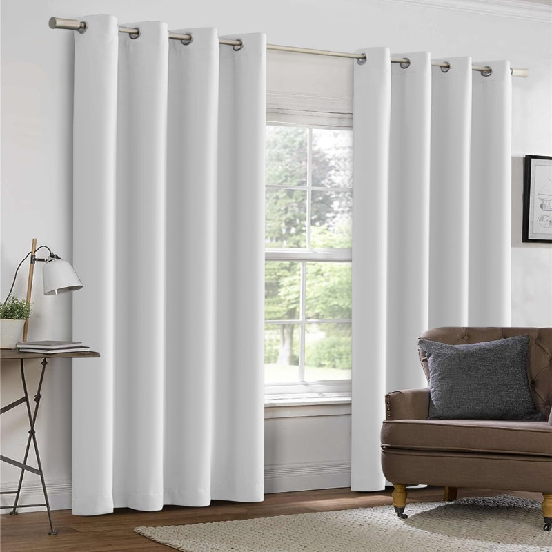 Timiko Blackout Thermal Insulated Curtain Panel, 52" W x 63" L, White