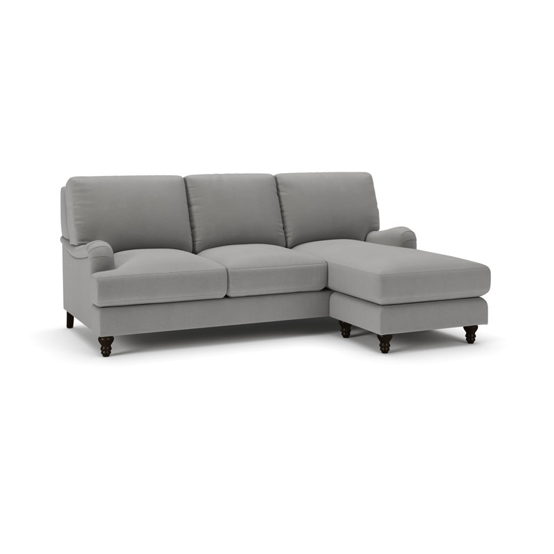 Walters Upholstered Sofa With Reversible Chaise, Bayou Light Gray