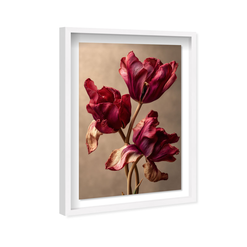 Dark Silk Remains Print by Oliver Gal, 11.5"H x 16.5"W, White Shadowbox
