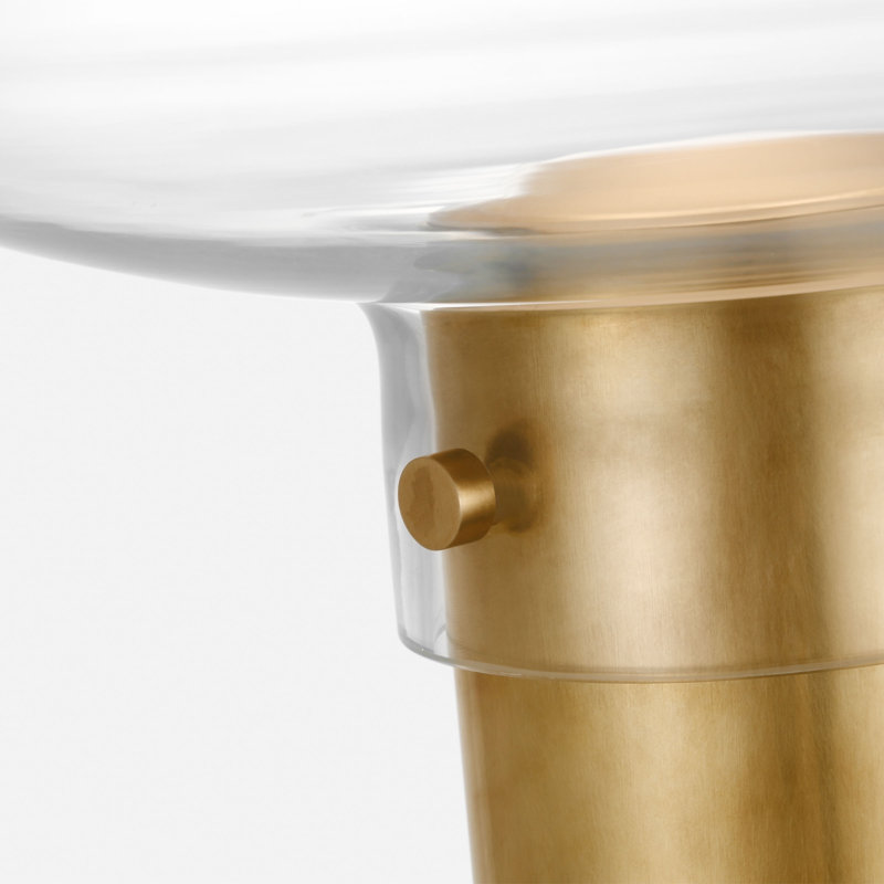 Morgan LED Table Lamp, Clear, Hand-Rubbed Antique Brass