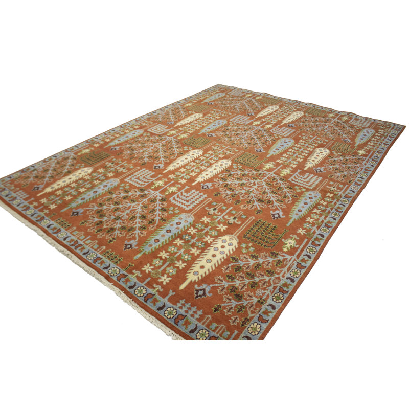 Tapis rouille traditionnel Oushak Chobi