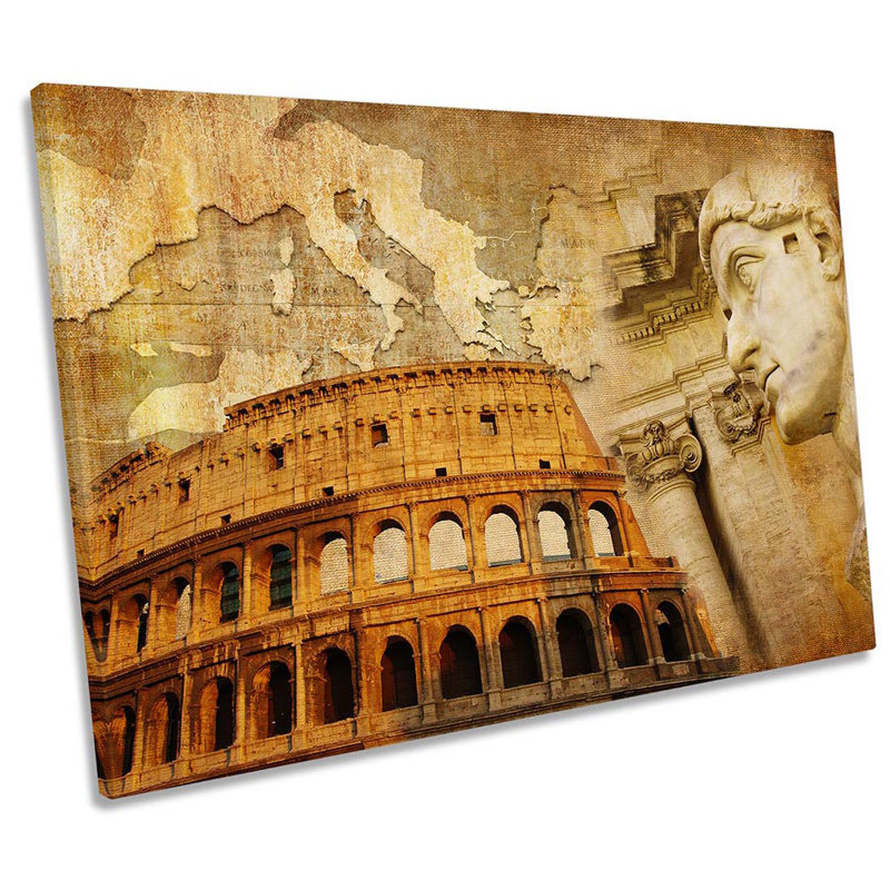 Rome Italy Landmarks - Wrapped Canvas Print, 91.4cm H x 137.2cm W