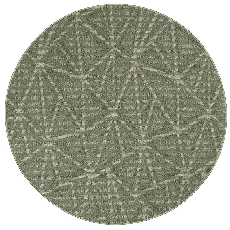 Tapis vert à motif géométrique Dibenedetto, Rond 12 pi
