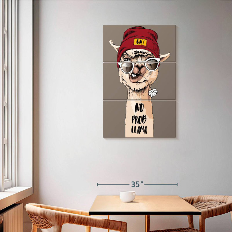 Tergel Hipster Llama, 57" H x 36" W