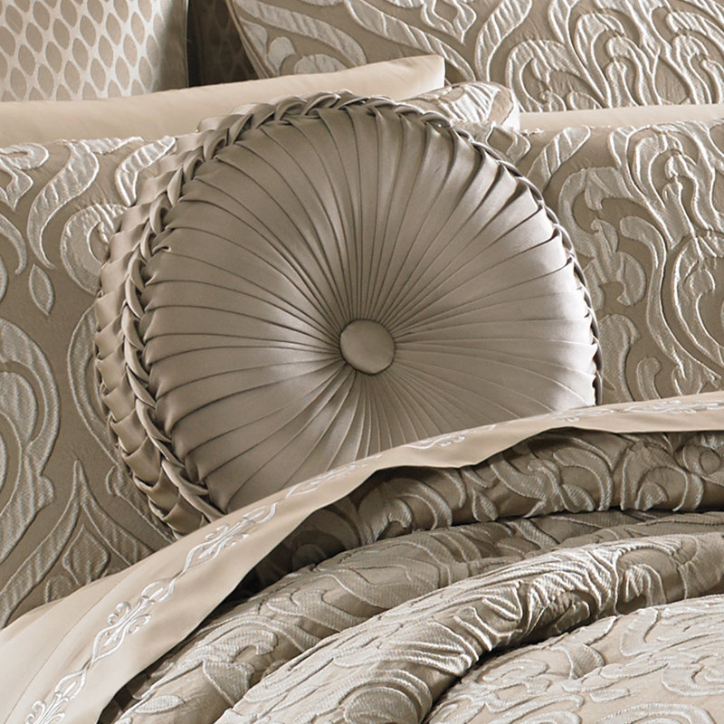 Sand Button-Tufted Round Decorative Throw Pillow