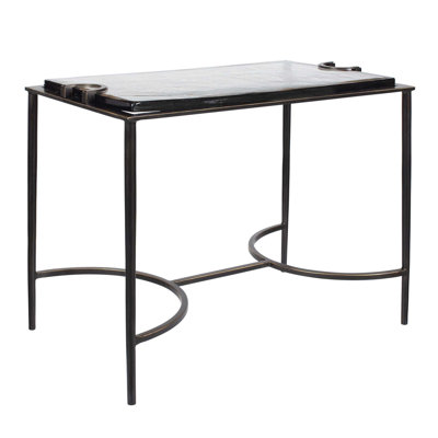 Uttermost Eisen Textured Glass Accent Table