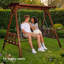 Balancelle de patio en bois avec auvent brun clair l 6,3 pi x H 5,9 pi Winado-126645927