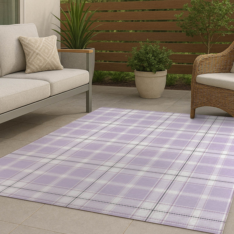Billy Tartan Non-Slip Outdoor Rug, Rectangle 8' x 10'