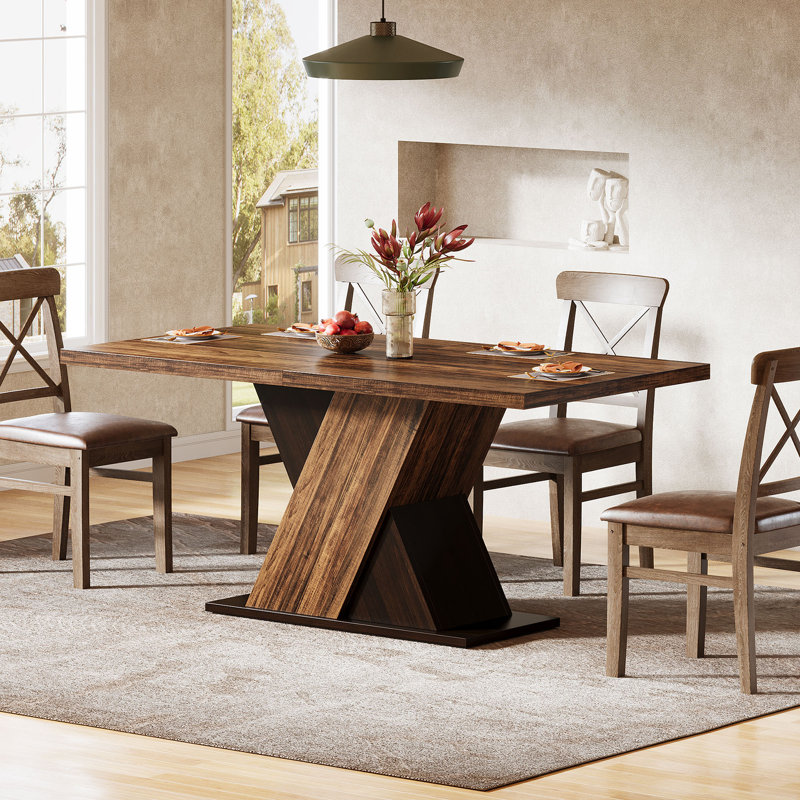 Table de salle à manger Wolbach, Brun rustique