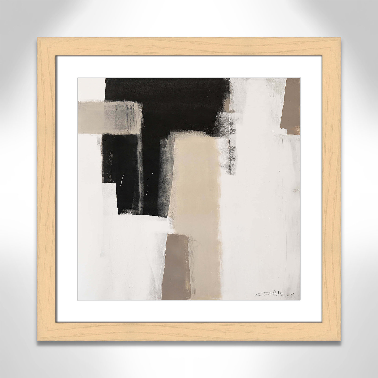 Earth Scapes I Print, 25" H x 25" W x 1.25" D, Natural Cube Framed