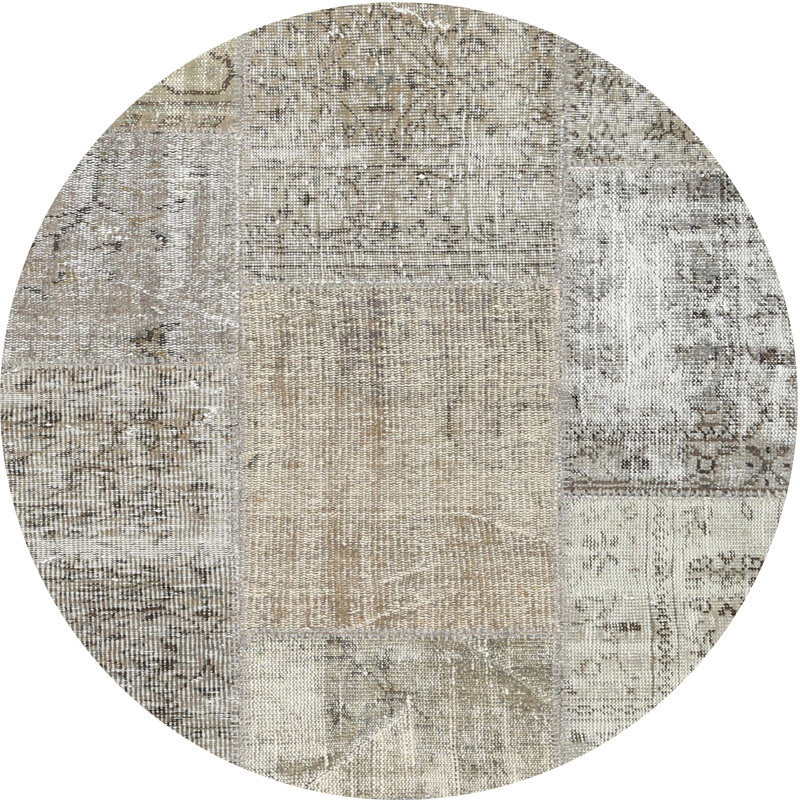Tapis gris/zone blanche contemporaine Storvik, Rond 4 pi