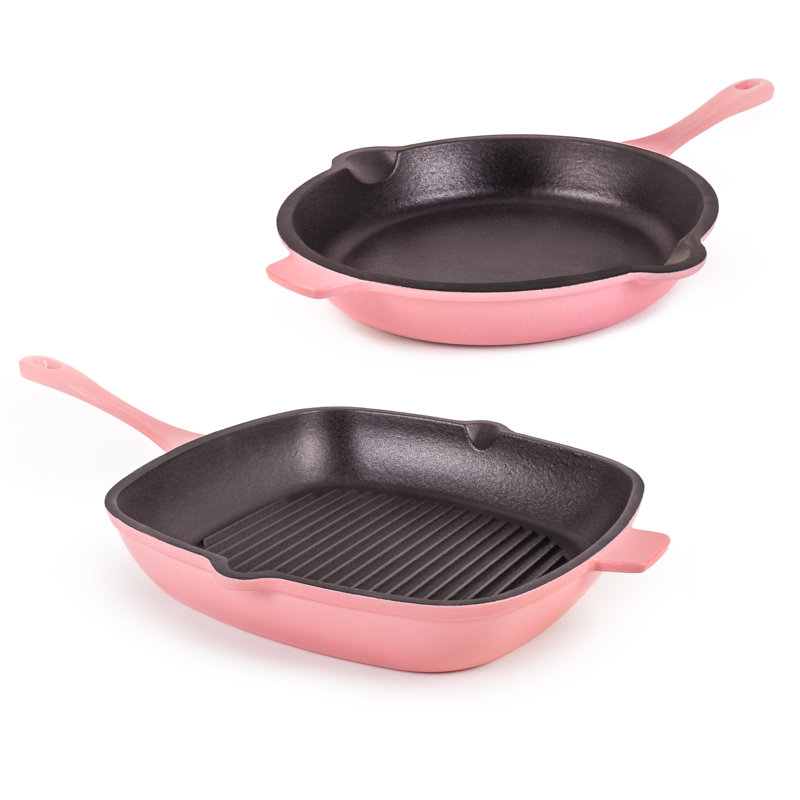 BergHOFF Neo 2Pc Cast Iron Cookware Set, Pink