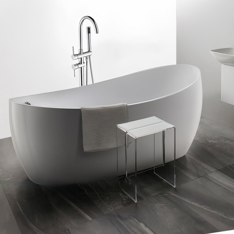 Ensemble de baignoire et douche H 66,73 po x H 26,77 po, Blanc