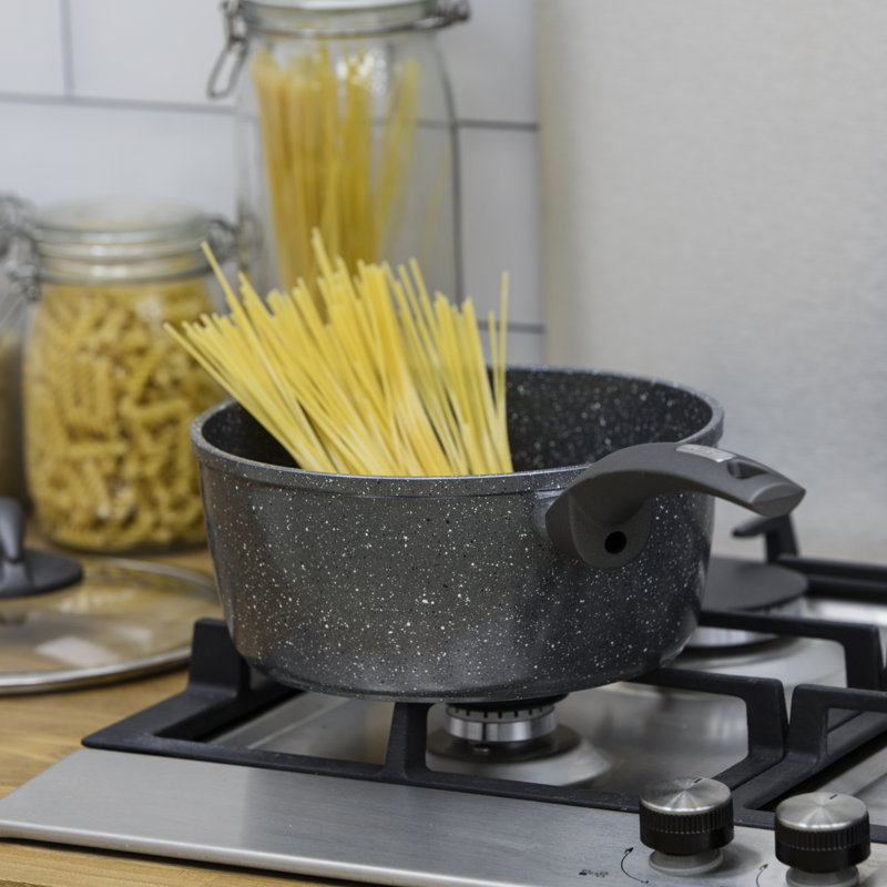 Tower Cerastone Forged Saucepan with Non-Stick Coating and Soft Touch Handle, Graphite, 18 - 22cm, 1.8 L