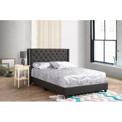 Upholstered Bed Frame, Wingback Bed Frame