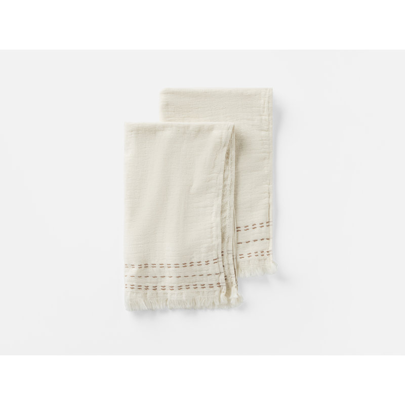 Ensemble de 2 essuie-mains Alder Organic 20 po x 30 po, Non teint / praline