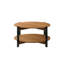 Table basse ronde en bois d'ingénierie finition noyer avec tablette ouverte - Mobilier de salon de style transitionnel