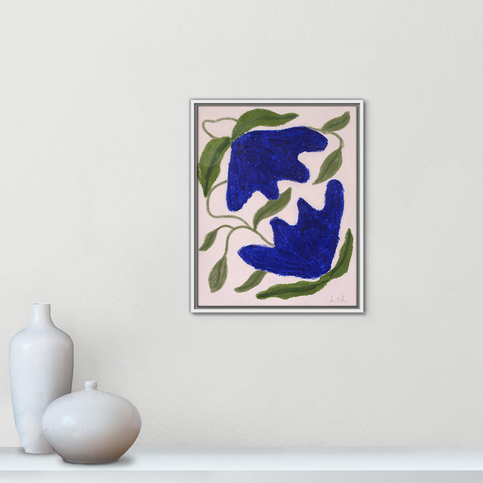 Colette "Blue Anemones No. 02" Print, 21.5" H x 17.5" W, White