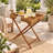 Flora Seagrass Foldable Tray Table with Wood Base, Natural Woven Indoor/Outdoor Accent Table
