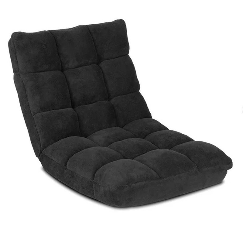 Ebern Designs Reclining Ergonomic Floor Game Chair in Black, 41.5" H x 22" W x 6" D