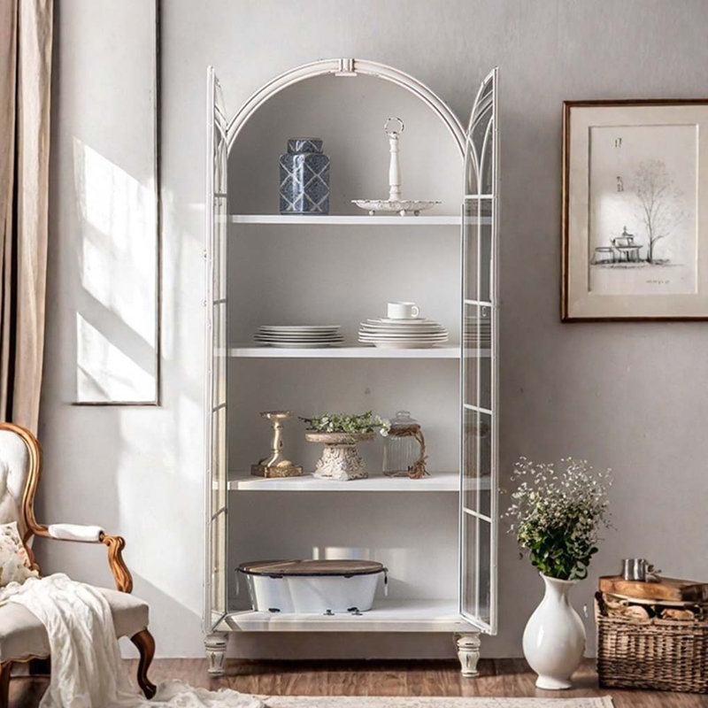 Vintage Style Arched Display Cabinet China Cabinet