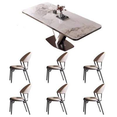 Table et chaise de designer minimaliste légère et luxueuse