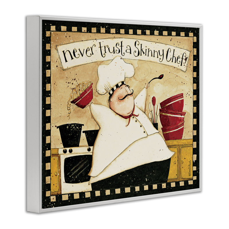 «Never Trust a Skinny Chef with Happy Cook L'expression» par Dan DiPaolo - impression d'art graphique, H 11 po x l 14 po