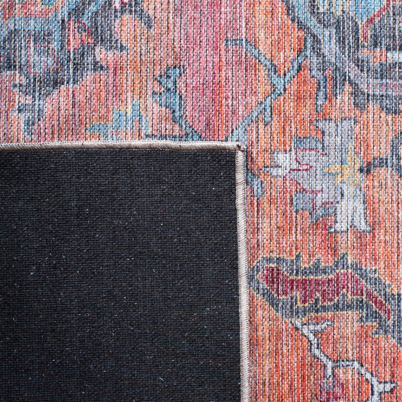 Tapis oriental rose / bleu / noir / ivoire Katelyn, Rond 6 pi 7 po