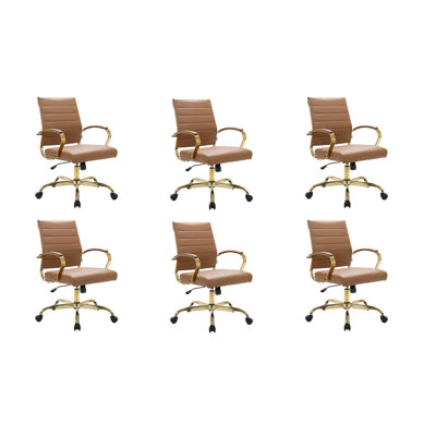 Fauteuil de bureau pivotant en cuir Naudain