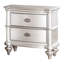 Table de chevet classique Classic Finition beige / blanc ou table de chevet 2 tiroirs en argent antique