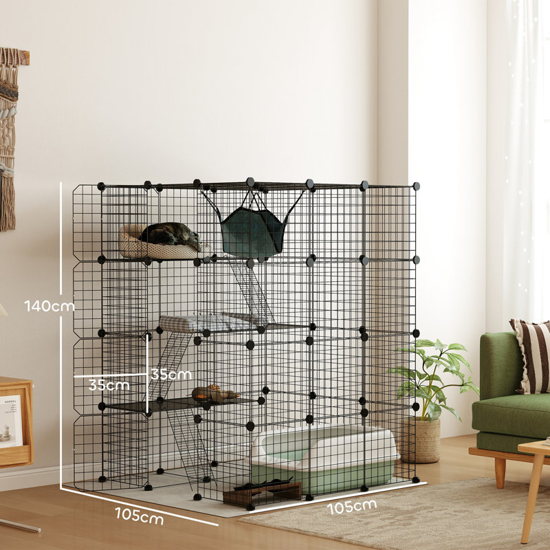 DIY Cat Indoor with Hammock, 140" H x 105" W x 105" D