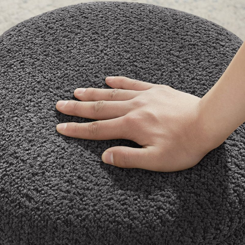Kadezha Upholstered Swivel Ottoman, Gray